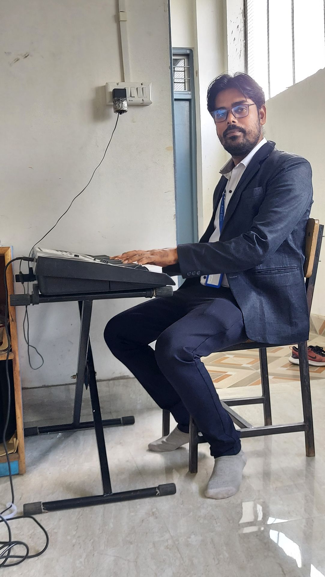 playing keyboard